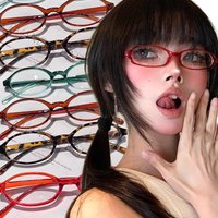 Retro Fashion Red Green Small Square Oval Frame Glasses Women Girls Y2K Anti Blue Light Glass Reading Eyeglasses Decor Eyewear