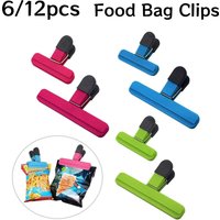 6/12Pcs Portable Large Chip Bag Clips Plastic Assorted Sizes Food Snack Seal Sealing Clip Sealer Clamp Kitchen Storage Tools