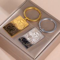 Dawapara Tarot Cards Keychains Stainless Steel Vintage Amulet Good Luck The Major Arcana Keyring Wiccan Jewelry