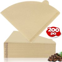 200PCS Cone Coffee Filters, 1-2/1-4 Cups Unbleached V01/V02 Disposable Coffee Filter Paper, Compatible with Conical Shaped Pour