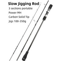 1.83/1.91m 6ft MH Power 3 Sections Carbon Portable Slow Jigging Rod Fast Solid Tip Spinning Offshore Travel Boat Fishing Rod