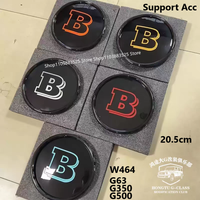 20.5cm Support Acc Smooth mirror surface B Logo front grille Emblem Badge for BRABUS W464 G63 G500 G350 modify Accessories