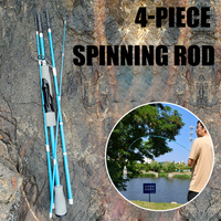 Light Blue 4-Section ML Travel Fishing Rod Portable Spinning Lure Rod for Freshwater