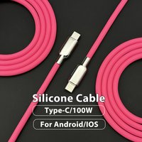 100W Liquid Silicone Fast Charging Cable Type C to Type C Mobile Phone Cable For Huawei Xiaomi OPPO VIVO OnePlus USB C Data Wire