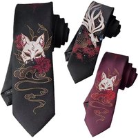 Cartoon Fox Ties Anime Necktie Cosplay JK DK Kumiho Uniform Costume Props Accessories Vintage Cravat Men Women Kawaii Role Play