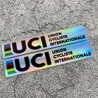 2Pcs UCI Certified Laser Cut Bike Seat Bar Sticker, UV Gradient Rainbow Waterproof Scratch Resistant Vinyl Decal