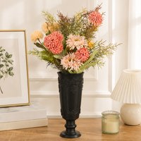 Cross-Border Retro Carved Goblet Vase for Desktop Fresh or Dried Flower Decoration