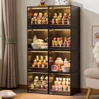 Portable Figure Lego Display Cabinet Model Toy Gundam Shelf Imitation Acrylic Glass Transparent Display Box