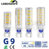 G9 LED Light Lamp Corn Bulb 5W 7W 9W 12W Ceramic Constant Current High Voltage 220V AC No Strobe 3000K 4000K 6000K Switch 3Color
