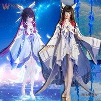 Youkoo/ Columbina Genshin Impact Cosplay Damselette Moon Maiden Outfit Cosplay Costume Wig Halloween Young Lady Goddess Kuutar C