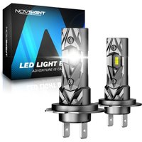 NOVSIGHT H7 LED-Scheinwerferlampen 1:1 Größe Mini-Scheinwerfer 60W 12000LM mit Lüfter 6500K 12V Plug-and-Play Universelle Autolichter