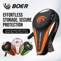 Boer Portable Table Tennis Racket Case, Table Tennis Racket Bag, Sports Bag, Racket Case, Table Tennis Racket Bag with Racket Cover