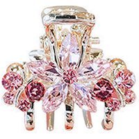 Fashion Mini Crab Metal Hair Clips Small Hair Accessories For Women Girl Pink Rhinestones Flower Bow Hair Pin Side Bangs Clip