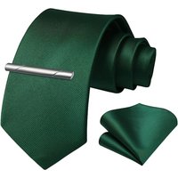JEMYGINS Solid Green Blue Men Fashion Necktie Handkerchief tie clip for Tuxedo Accessory Classic Silk Luxury Tie for Man Gift