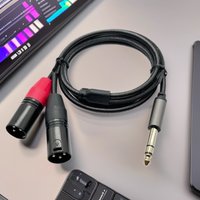 1/4" TRS 6.5mm Stereo Male to Dual XLR Female/Male Audio Cable Shielded Y Splitter Cord for Mic Mixer Guitar Amp Speaker