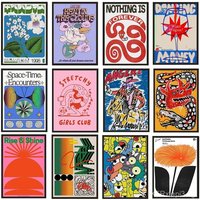 Vintage Abstract Classic Posters Retro Mind Maze Print Mid Century Wall Art Canvas Painting for Club Living Room Home Decor Gift