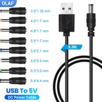 USB To 5V DC Power Cable Multi-Charger Cable 8 Adapters USB to DC Jack Charging Cable For Wifi Router Fan Camera Audio Equipment