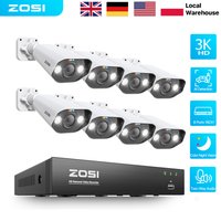 ZOSI 8-Kanal 4K PoE CCTV Sicherheitskamerasystem 5MP IP-Überwachung mit 2-Wege-Audio Farbnachtsicht 8-Kanal 4K NVR Rekorder für Innen- und Außenbereich
