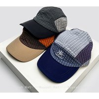 American Quick-dry Letter Embroidery Baseball Hats Sunshade Plaid New Men Women Versatile Outdoor Fashion Peaked Cap Color Block