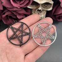 4pcs 48*45mm Zinc Alloy Circular Pentagram Charms Pendants Designer Charms Fit Jewelry Making DIY Jewelry Findings