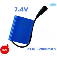 Batterie Li-ion Rechargeable 8.4V 2s3p pour lumière LED haute puissance, BMS intégré pour phare de vélo, lumière de pêche, bateau RC
