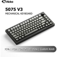 Akko 5075 V3 Mechanical Keyboard 75% 82 Keys ANSI-US With Konb Hot-swappable RGB Tri-mode Wireless Custom Keyboard Gaming Office