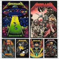 Band Rock M-Metallica Poster And Prints Wall Art Pictures For Modern Bedroom Game Room