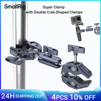SmallRig Super Clamp with Double Crab-Shaped Clamps Magic Arm Double Ball Head Adapter for Action Camera Tripod Crossbar -4103
