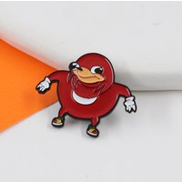 1PC Ugandan Knuckles Meme Enamel Pin, Sonic The Hedgehog Funny Brooch, Viral Internet Culture Jewelry Gift