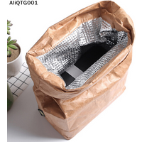 Premium Reusable Insulated Brown Paper Lunch Bag Thermal Cooler Sack with Magnetic Closure for Food & Drinks