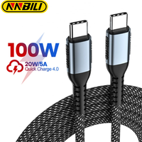 NNBILI USB C to USB Type C Cable for MacBook Quick Charge 4.0 PD 100W 5A Fast Charging for Samsung Xiaomi 10 Charge Cable 1/2M