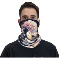 Koi Fish and Great Wave off Kanagawa Bandana Neck Gaiter Printed Magic Scarf Headwear Outdoor Sports for Men Women All Season