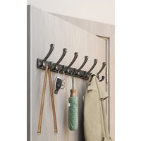 YUNJIEYA Schwarz/Gun Grey Badezimmertürhaken Kleiderhaken Kleiderbügel Regal Organizer Aufbewahrungsregal Wandregal Küchenzubehör