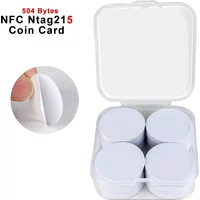 20pcs 50pcs 13.56MHz Ntag215 NFC Coins Adhesive Cards Badge Backing 504 Bytes ISO/IEC 14443 A 25mm Waterproof PVC 215 Tag