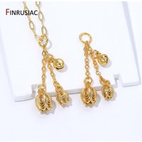 18K Gold Plated Brass Flower Bell Tassel Pendant Charm for DIY Earrings Necklace Bracelet Making Accessories,Jewelry Material