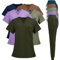 Unisex short sleeved surgical scrub set, skin care and operating room medical staff uniforms, isolation gowns