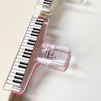 1Pc Music Style Piano Pattern Transparent Acrylic Clip Piano Score Fixed Binder Clamp Office Folder Student Test Paper Organizer