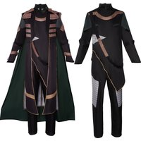 Movie Loki Costume Cosplay Outfits Disguise Uniform With Cape Cloak For Adult Men Halloween Carnival Suits Custom Made