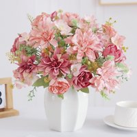 Artificial Silk Dahlia Peony Flowers Wedding Bridal Festival Party Bouquets Home Room Table Vases Ornaments Diy Decorative Gifts