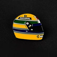 Aryton Senna Helmet Hard Enamel Pin(It's not soft enamel), Racing Helmet