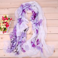 Neue Mode Tuschemalerei Damen Chiffon Druck Lange Schals Großhandel Frühling und Sommer Yiwu Hersteller kleine Schals