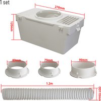 1set Universal PVC Tumble Dryer Condenser Vent Kit Box with Hose for Drying Clothes Indoor Condenser Vent Box & Hose