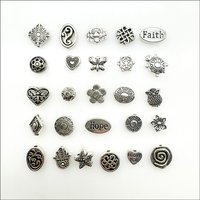 Flower Heart Star Charms Antique Silver Color Spacer Beads Jewelry Accessories DIY