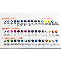 CZ/Spinel/Corundum Garnet YAG Synthetic Gems Color Card Round cut 6.5mm Professional EN2.1 Color Chart for Jewelry Designer