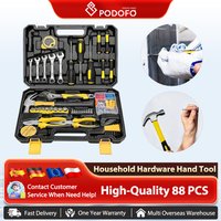 Podofo 88-teiliges Haushaltswerkzeug-Set, Multifunktions-Werkzeugkasten, geeignet für Autoreparaturen und Heimwerkerarbeiten.