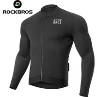 AliExpress ROCKBROS Cycling Jersey Men's Autumn/Winter Fleece Warm Windproof Bicycle Jersey Heat Storage Breathable MTB Bike Jersey