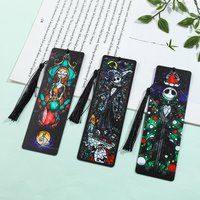 1Pcs Nightmare Before Christmas Bookmarks For Fans Collection Acrylic Bookmarks Tassels Reading Markers Family Friends Gifts