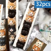 32pcs Different Kitten Tower Theme Bookmarks,Ideal Gift for Teachers, Readers, Book Lovers, Perfect Birthday or New Year Present