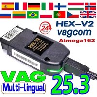 V25.3 For VAG COM HEX-V2 Scanner OBD2 Diagnostic Tool Cable Multi-Language HEX V2 VAG COM For Audi SKODA VW Car