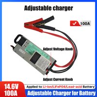 Chargeur de batterie de voiture 3-15V 100A 12V, réglable 60A/85A, compatible LiFePO4 14.6V Lithium 12.6V avec affichage de charge rapide